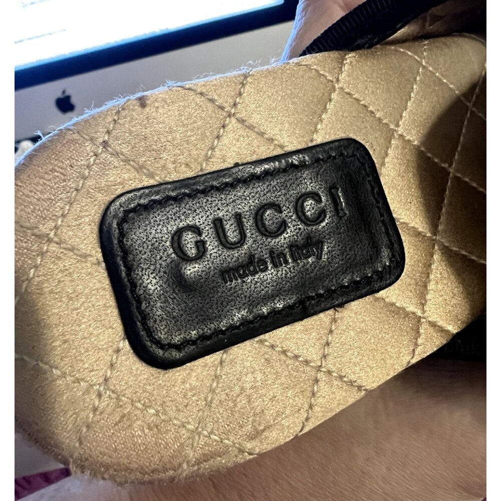 GUCCI Lawrence Princetown Slides Mules Snake Black Velvet Women's Size 37.5 Exce - Picture 7 of 12